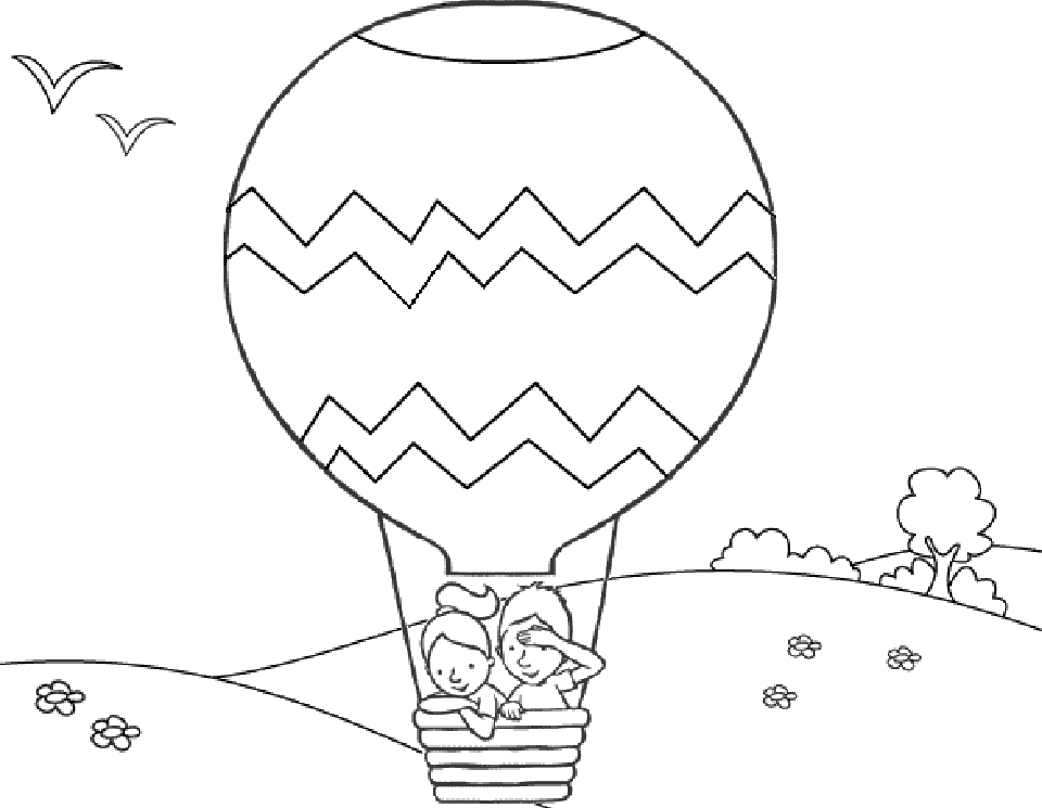 Plansa de colorat cu Balon Zburator 61 58